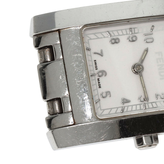 FENDI Watches Quartz 7000L Stainless Steel , Stainless Steel Silver Square face white dial Women Used Authentic