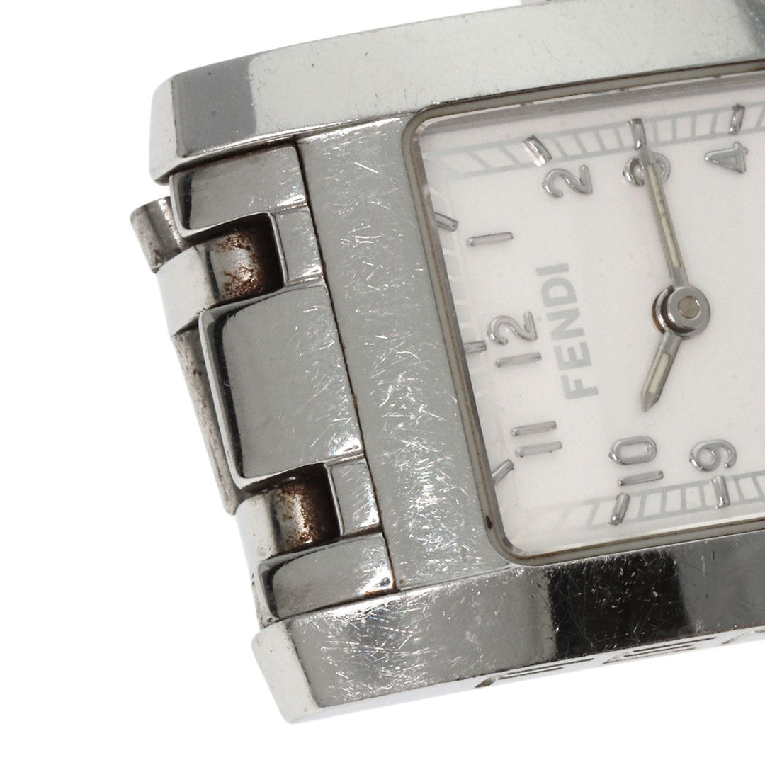 FENDI Watches Quartz 7000L Stainless Steel , Stainless Steel Silver Square face white dial Women Used Authentic