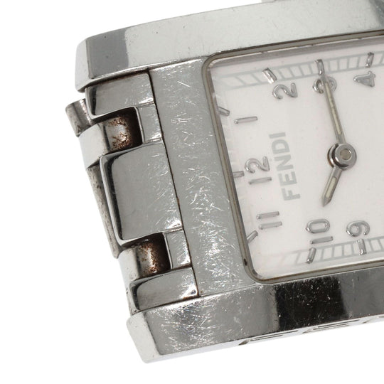 FENDI Watches Quartz 7000L Stainless Steel , Stainless Steel Silver Square face white dial Women Used Authentic