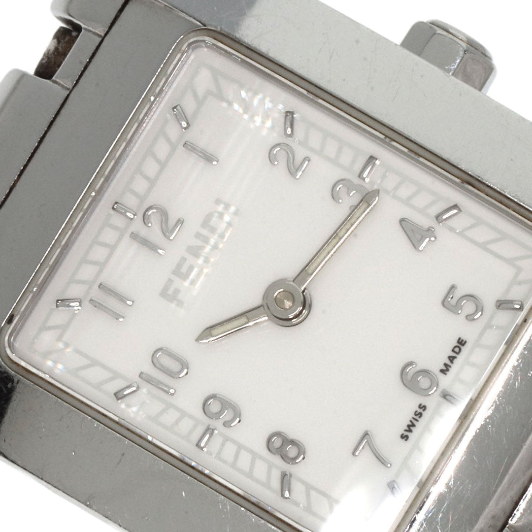 FENDI Watches Quartz 7000L Stainless Steel , Stainless Steel Silver Square face white dial Women Used Authentic