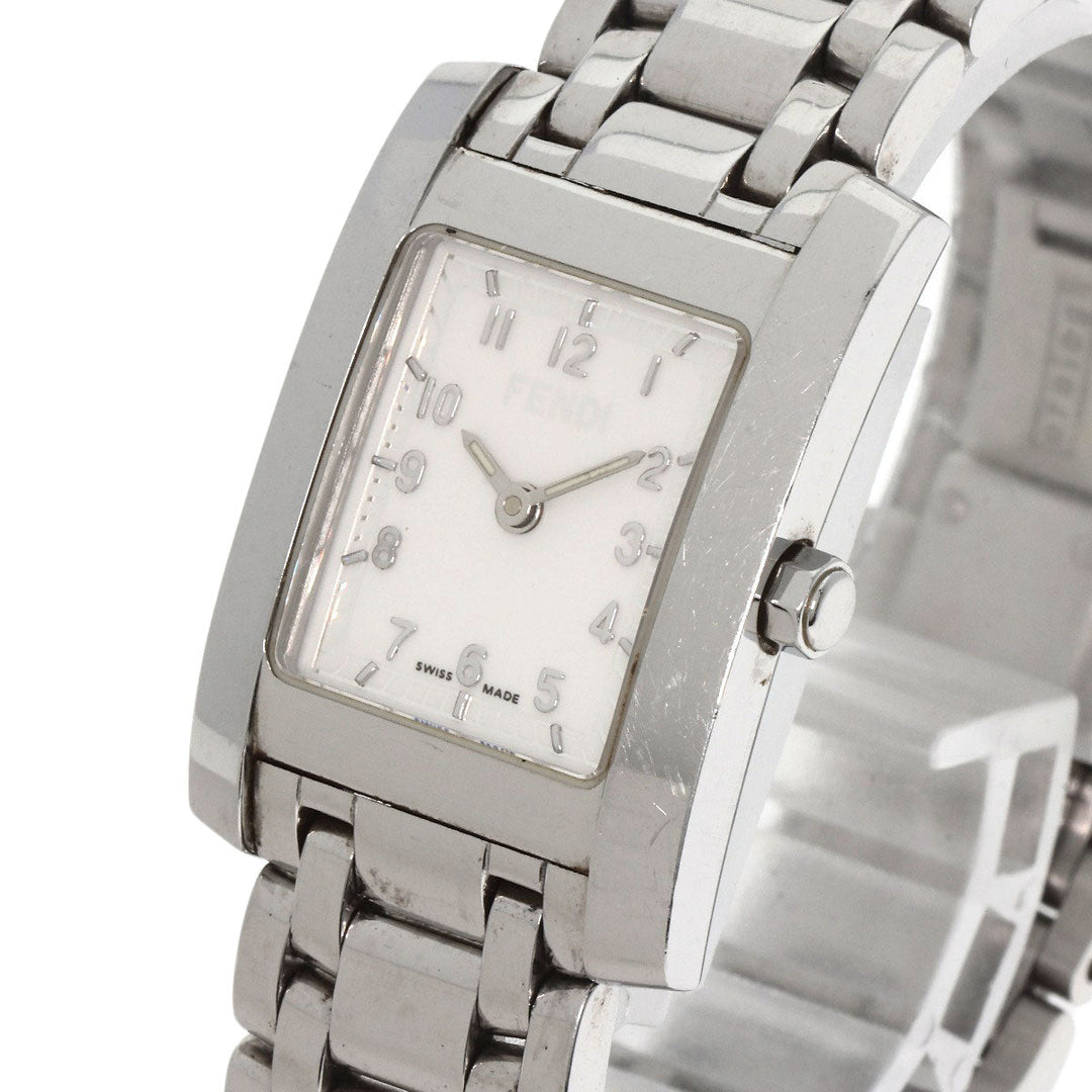 FENDI Watches Quartz 7000L Stainless Steel , Stainless Steel Silver Square face white dial Women Used Authentic
