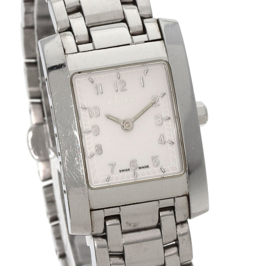FENDI Watches Quartz 7000L Stainless Steel , Stainless Steel Silver Square face white dial Women Used Authentic