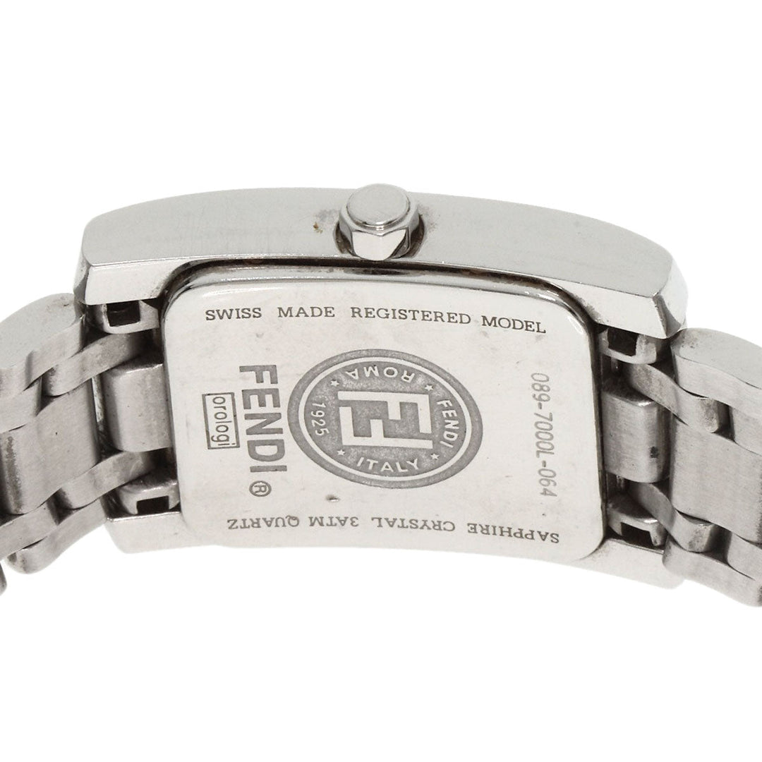 FENDI Watches Quartz 7000L Stainless Steel , Stainless Steel Silver Square face white dial Women Used Authentic