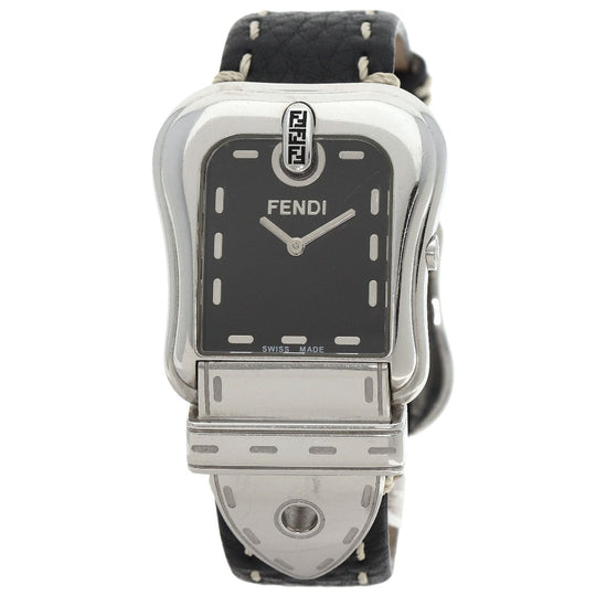 FENDI Watches Quartz 3800G Stainless Steel Silver Buckle motif black dial
