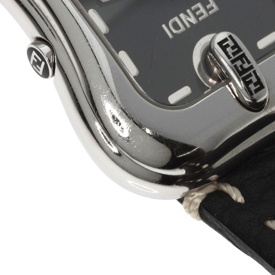 FENDI Watches Quartz 3800G Stainless Steel Silver Buckle motif black dial