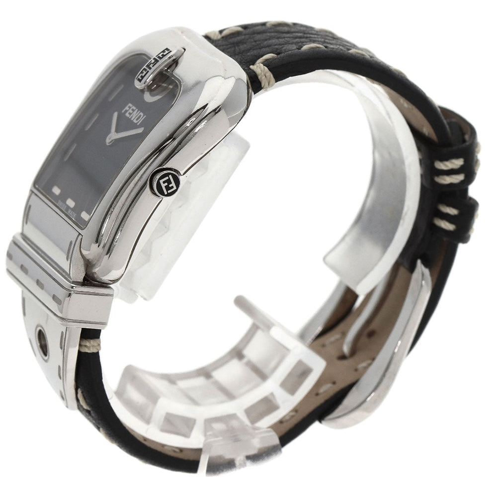 FENDI Watches Quartz 3800G Stainless Steel Silver Buckle motif black dial