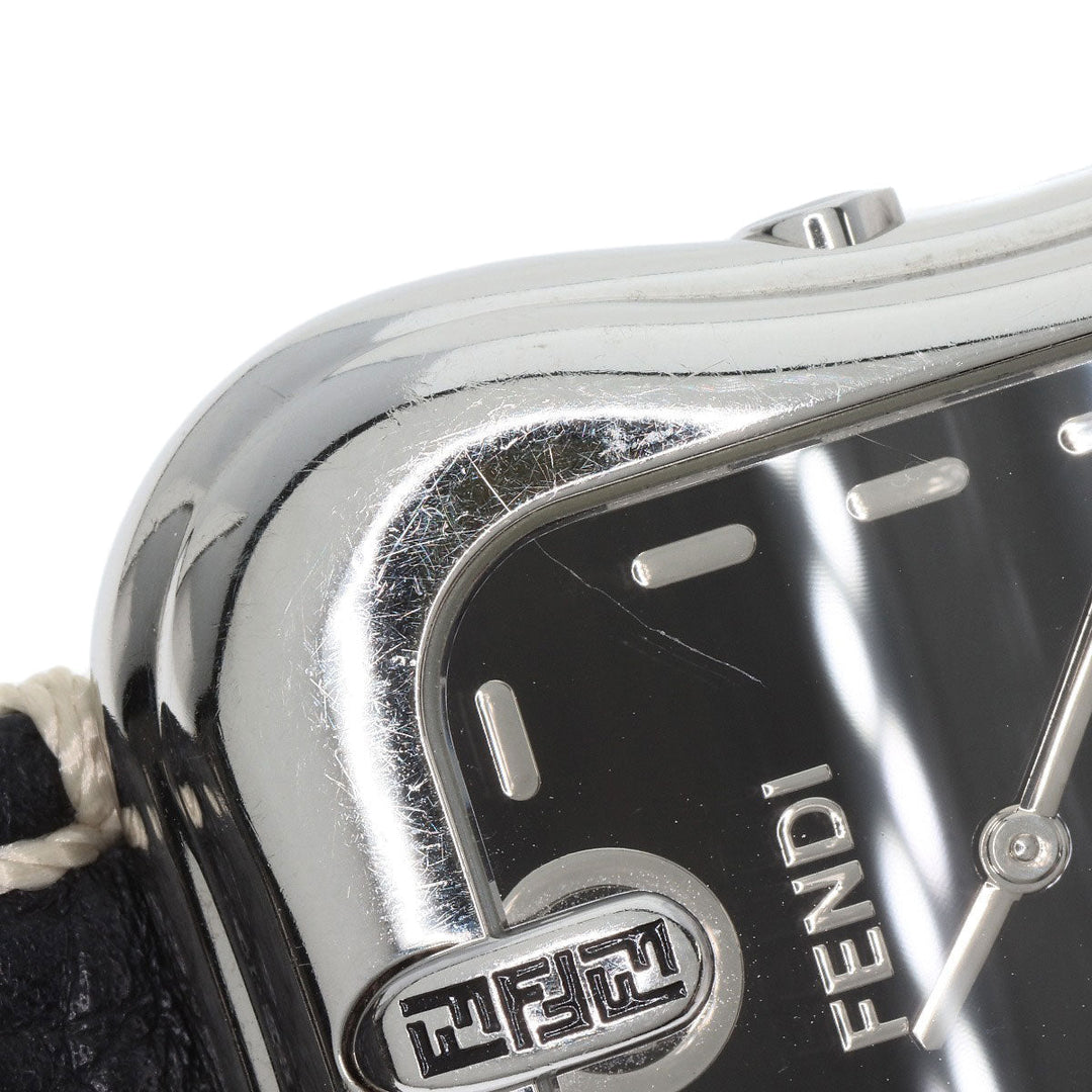 FENDI Watches Quartz 3800G Stainless Steel Silver Buckle motif black dial
