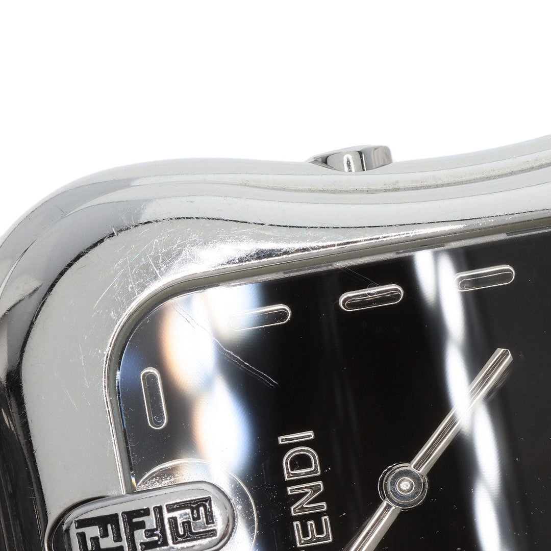 FENDI Watches Quartz 3800G Stainless Steel Silver Buckle motif black dial