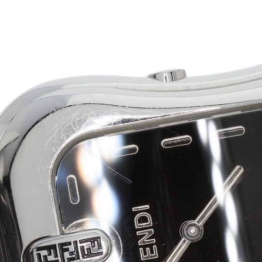 FENDI Watches Quartz 3800G Stainless Steel Silver Buckle motif black dial