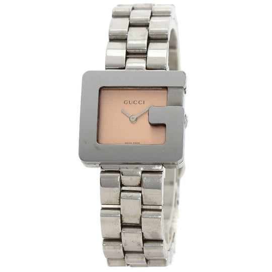 GUCCI Watches Quartz 3600L Stainless Steel , Stainless Steel Silver G Square Orange dial Women Used Authentic