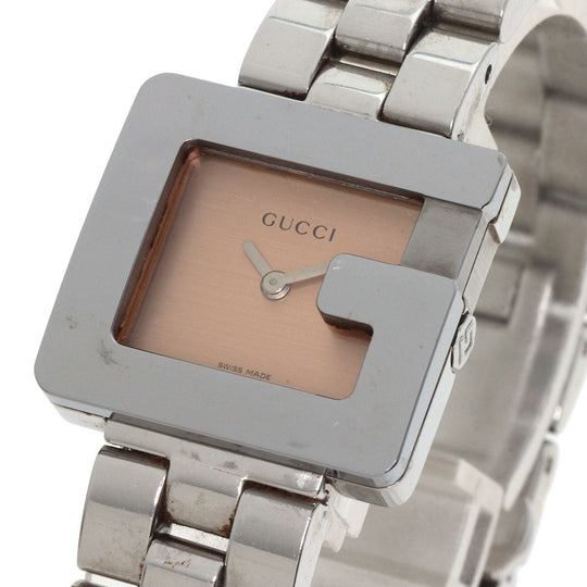 GUCCI Watches Quartz 3600L Stainless Steel , Stainless Steel Silver G Square Orange dial Women Used Authentic