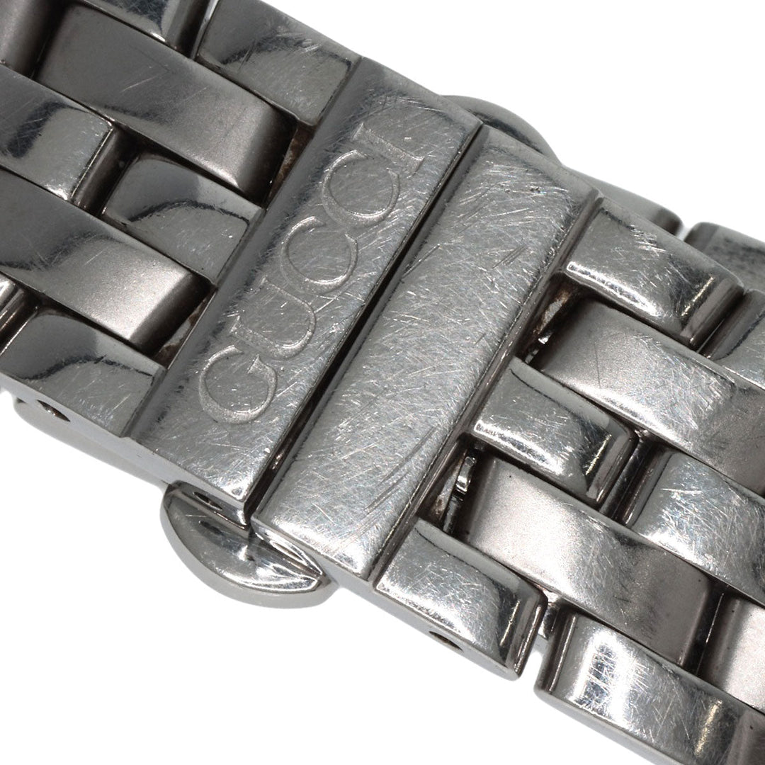 GUCCI Watches Quartz 5500L Stainless Steel , Stainless Steel Silver Round face black dial Women Used Authentic