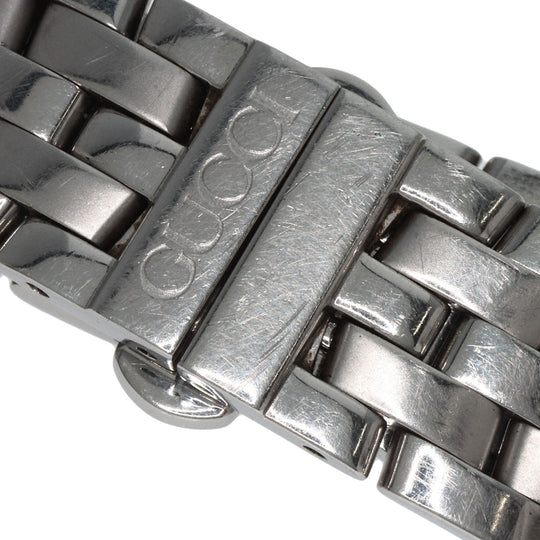GUCCI Watches Quartz 5500L Stainless Steel , Stainless Steel Silver Round face black dial Women Used Authentic