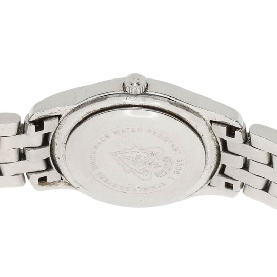 GUCCI Watches Quartz 5500L Stainless Steel , Stainless Steel Silver Round face black dial Women Used Authentic