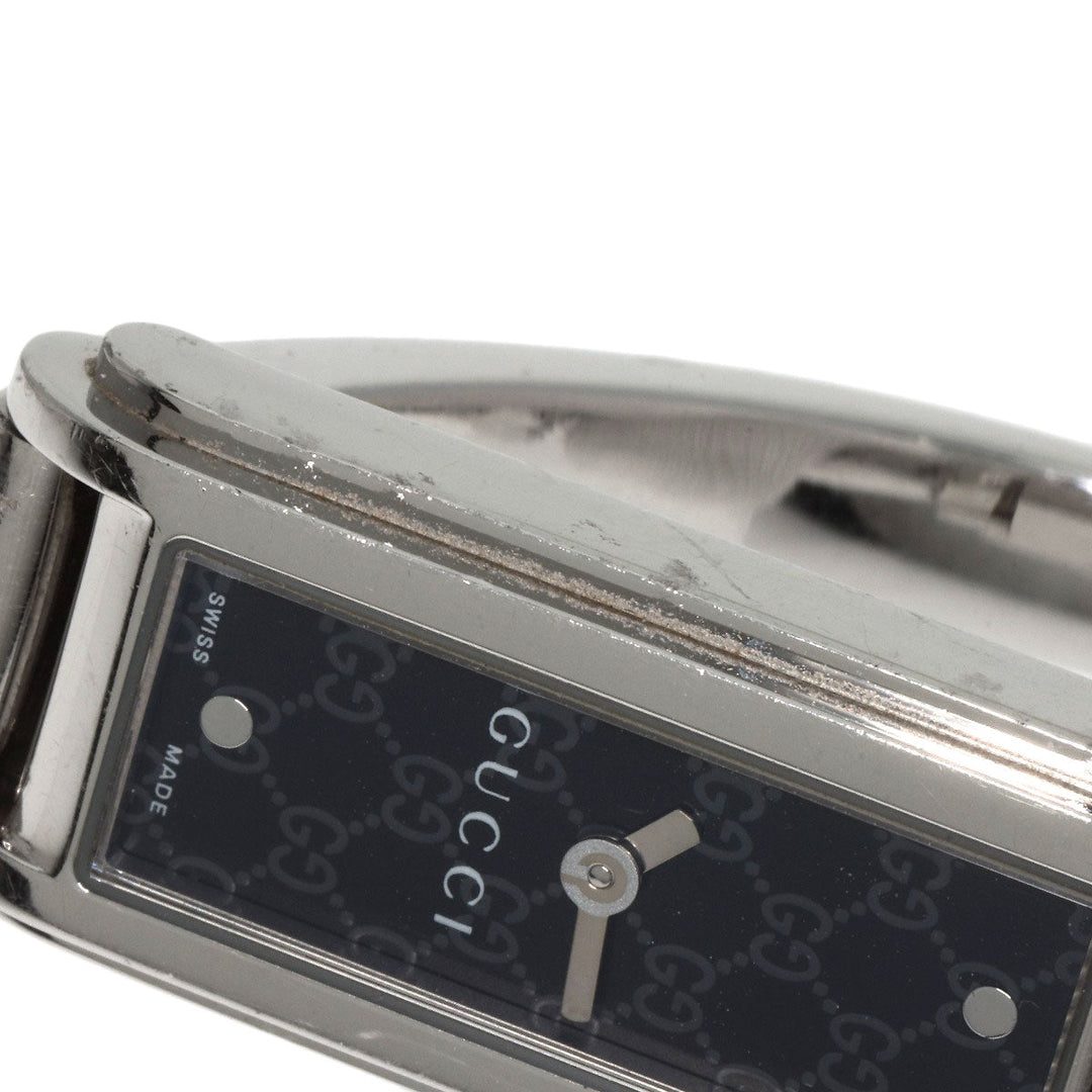 GUCCI Watches Quartz 109 Stainless Steel , Stainless Steel Silver G line black dial Women Used Authentic