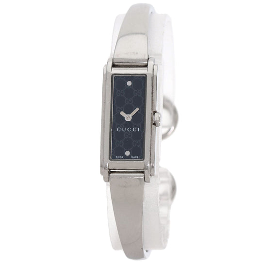 GUCCI Watches Quartz 109 Stainless Steel , Stainless Steel Silver G line black dial Women Used Authentic
