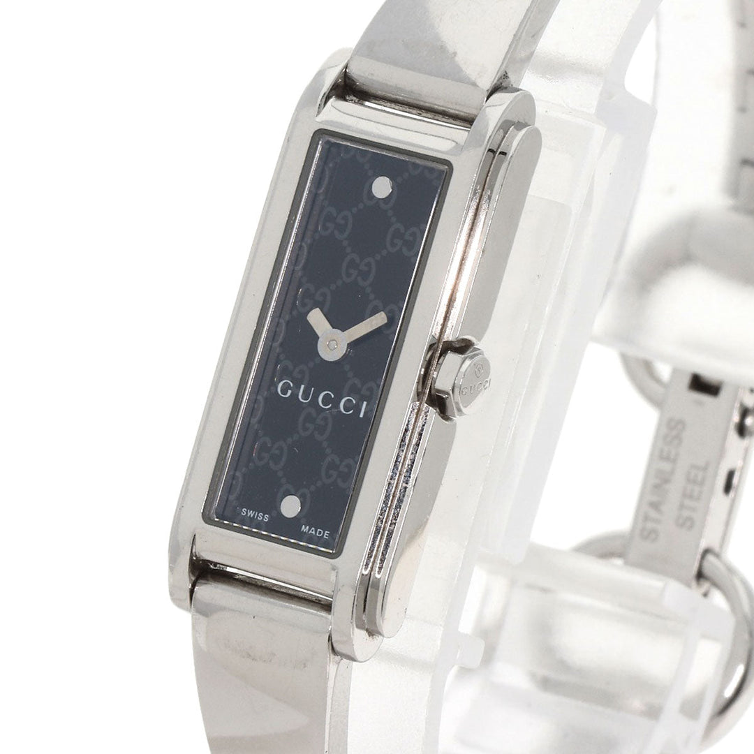 GUCCI Watches Quartz 109 Stainless Steel , Stainless Steel Silver G line black dial Women Used Authentic
