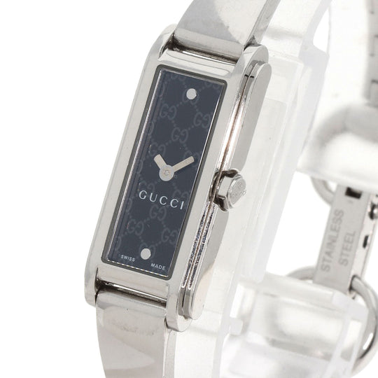 GUCCI Watches Quartz 109 Stainless Steel , Stainless Steel Silver G line black dial Women Used Authentic
