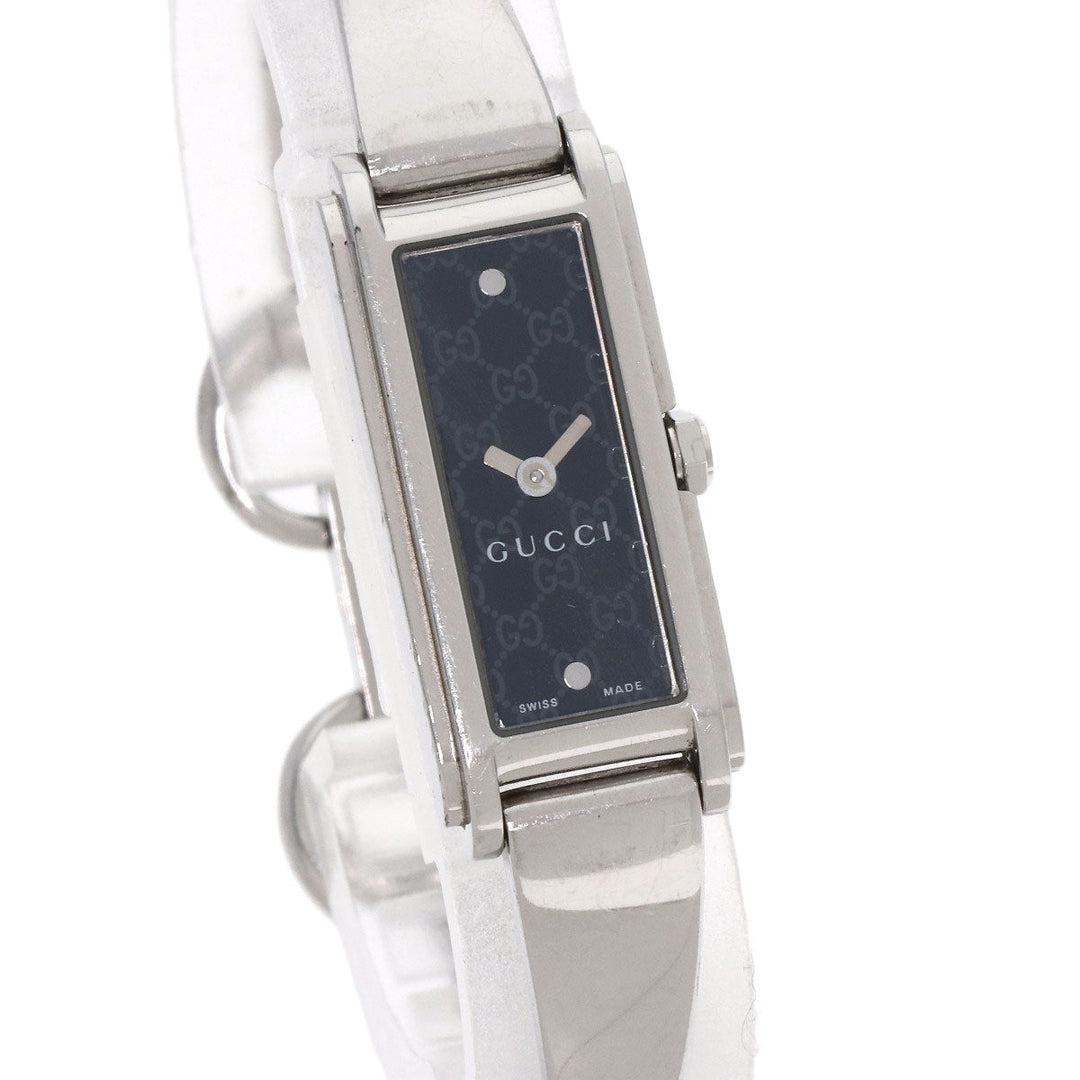 GUCCI Watches Quartz 109 Stainless Steel , Stainless Steel Silver G line black dial Women Used Authentic