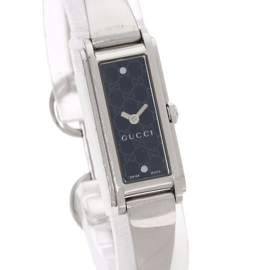 GUCCI Watches Quartz 109 Stainless Steel , Stainless Steel Silver G line black dial Women Used Authentic
