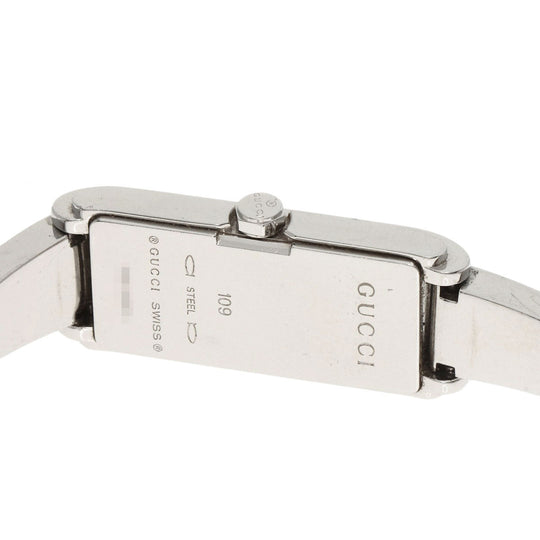 GUCCI Watches Quartz 109 Stainless Steel , Stainless Steel Silver G line black dial Women Used Authentic