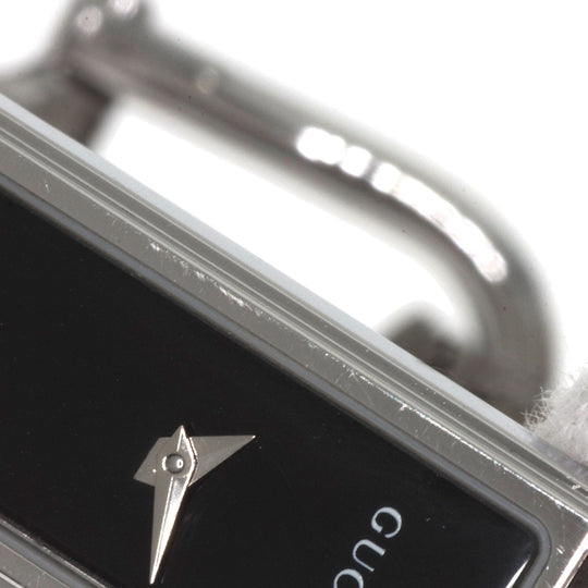 GUCCI Watches Quartz 1500L Stainless Steel , Stainless Steel Silver Square face black dial Women Used Authentic