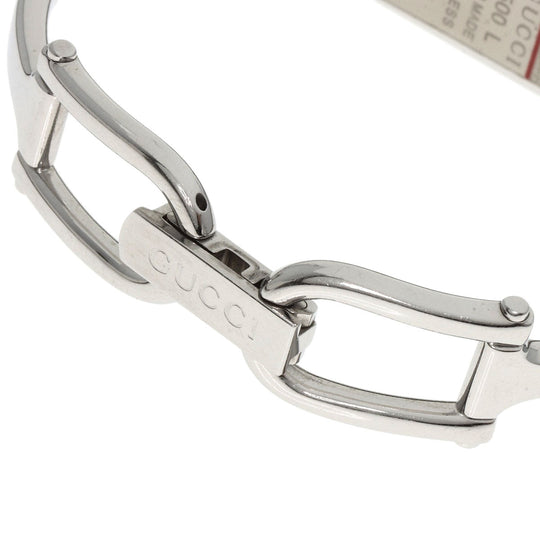 GUCCI Watches Quartz 1500L Stainless Steel , Stainless Steel Silver Square face black dial Women Used Authentic