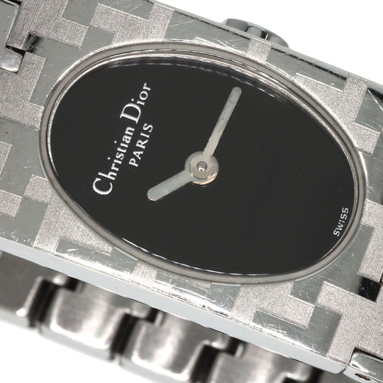 Christian Dior Watches Quartz D70-100 Stainless Steel , Stainless Steel Silver Miss Dior black dial Women Used Authentic