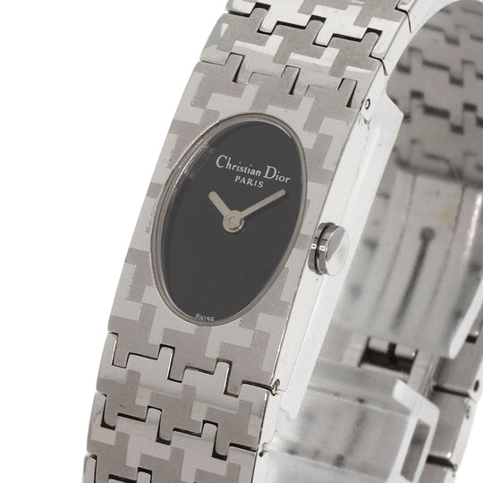 Christian Dior Watches Quartz D70-100 Stainless Steel , Stainless Steel Silver Miss Dior black dial Women Used Authentic