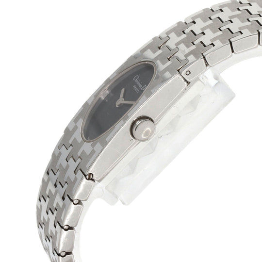 Christian Dior Watches Quartz D70-100 Stainless Steel , Stainless Steel Silver Miss Dior black dial Women Used Authentic