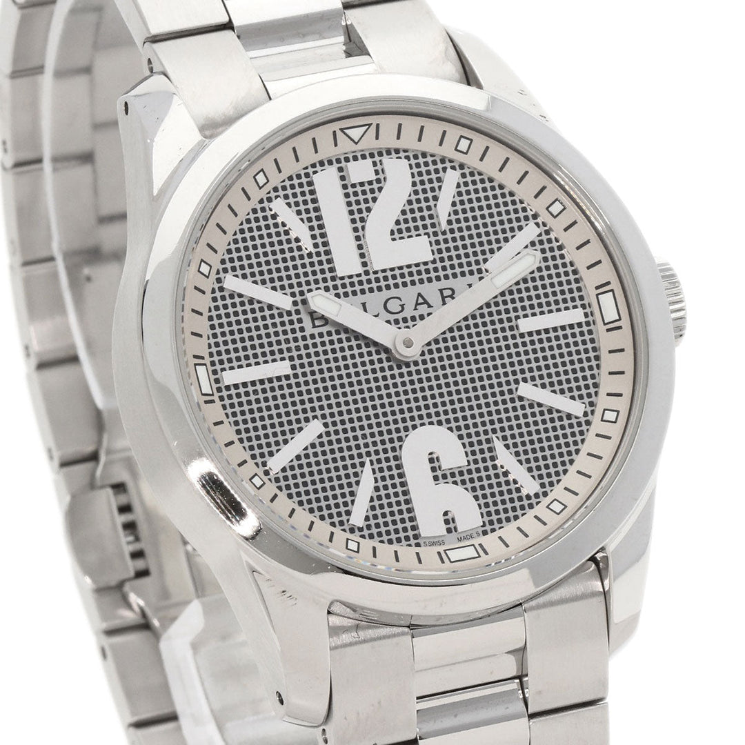 BVLGARI Watches Quartz ST37SS Stainless Steel , Stainless Steel Silver Solo tempo Silver dial mens Used Authentic