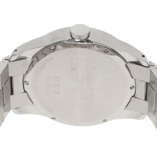 BVLGARI Watches Quartz ST37SS Stainless Steel , Stainless Steel Silver Solo tempo Silver dial mens Used Authentic
