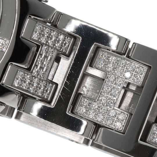 HERMES Watches Quartz CL4.230 Stainless Steel, SSxDiamond Silver Clipper Nacre Diamond White shell dial Women Used Authentic