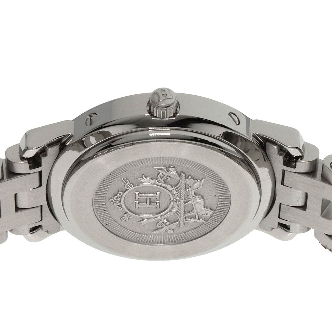 HERMES Watches Quartz CL4.230 Stainless Steel, SSxDiamond Silver Clipper Nacre Diamond White shell dial Women Used Authentic