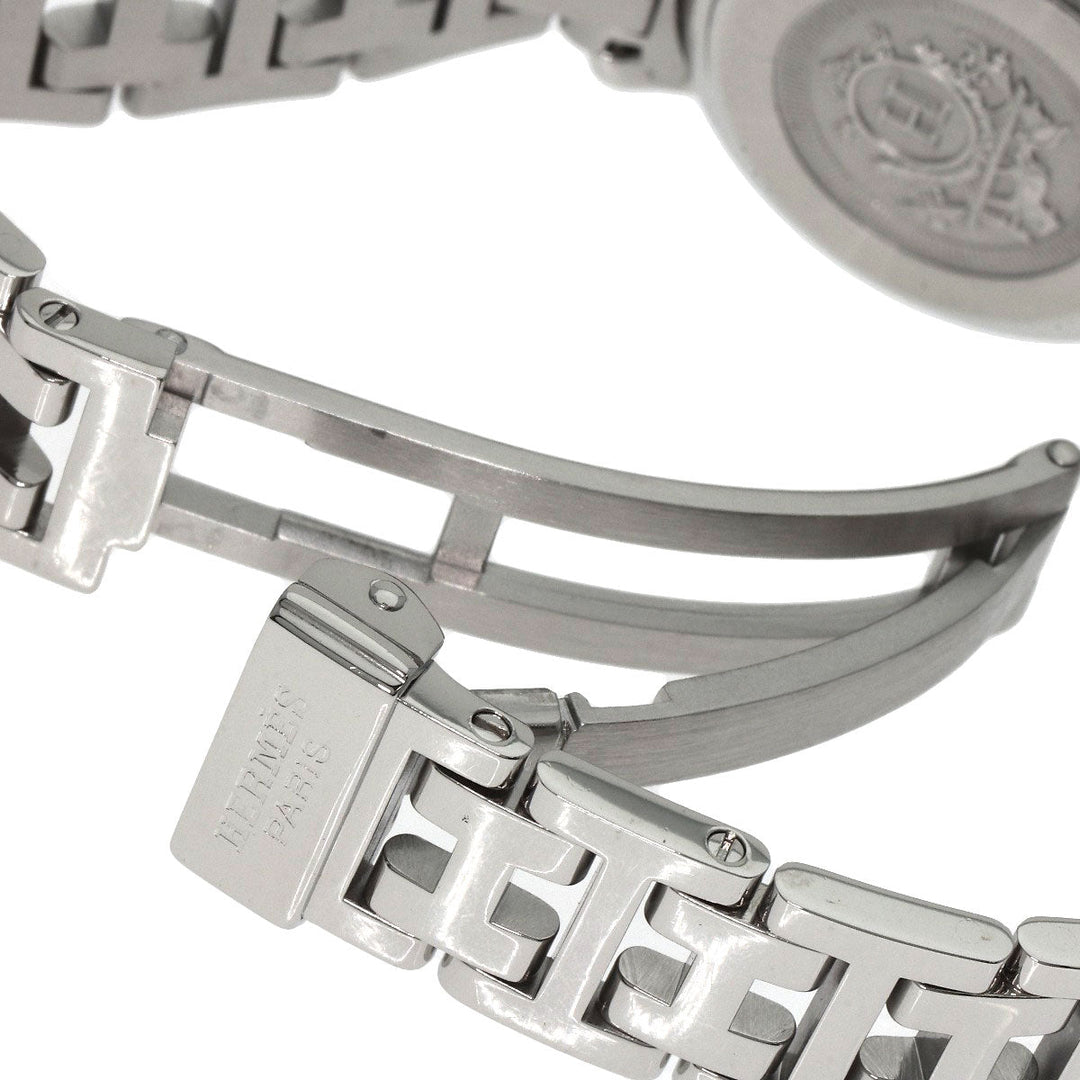 HERMES Watches Quartz CL4.230 Stainless Steel, SSxDiamond Silver Clipper Nacre Diamond White shell dial Women Used Authentic