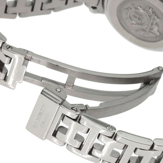HERMES Watches Quartz CL4.230 Stainless Steel, SSxDiamond Silver Clipper Nacre Diamond White shell dial Women Used Authentic