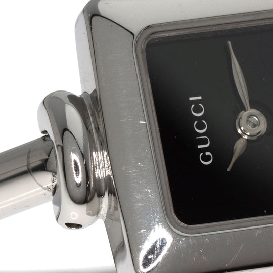 GUCCI Watches Quartz 1900L Stainless Steel , Stainless Steel Silver Square face black dial Women Used Authentic