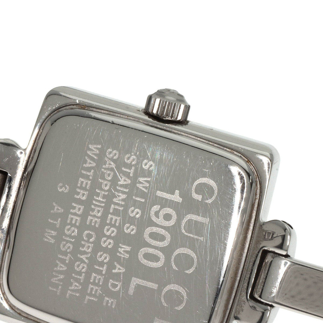 GUCCI Watches Quartz 1900L Stainless Steel , Stainless Steel Silver Square face black dial Women Used Authentic