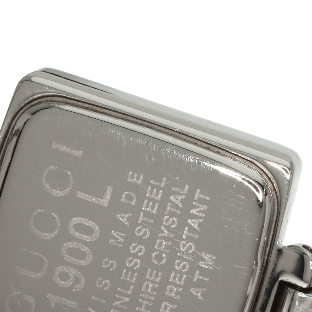 GUCCI Watches Quartz 1900L Stainless Steel , Stainless Steel Silver Square face black dial Women Used Authentic