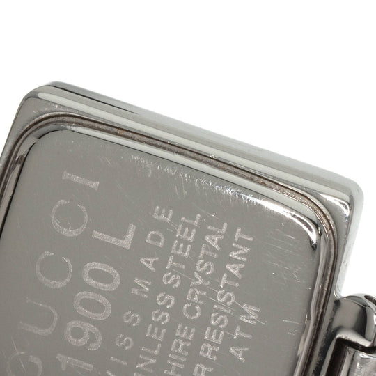 GUCCI Watches Quartz 1900L Stainless Steel , Stainless Steel Silver Square face black dial Women Used Authentic