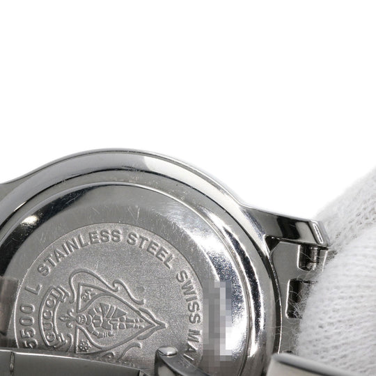 GUCCI Watches Quartz 5500L Stainless Steel , Stainless Steel Silver Round face black dial Women Used Authentic