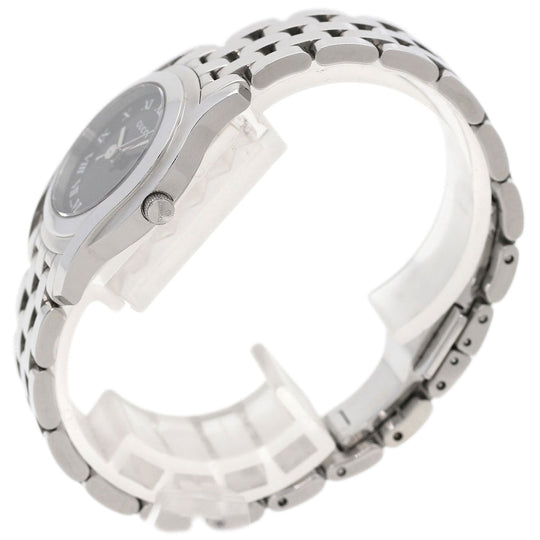 GUCCI Watches Quartz 5500L Stainless Steel , Stainless Steel Silver Round face black dial Women Used Authentic