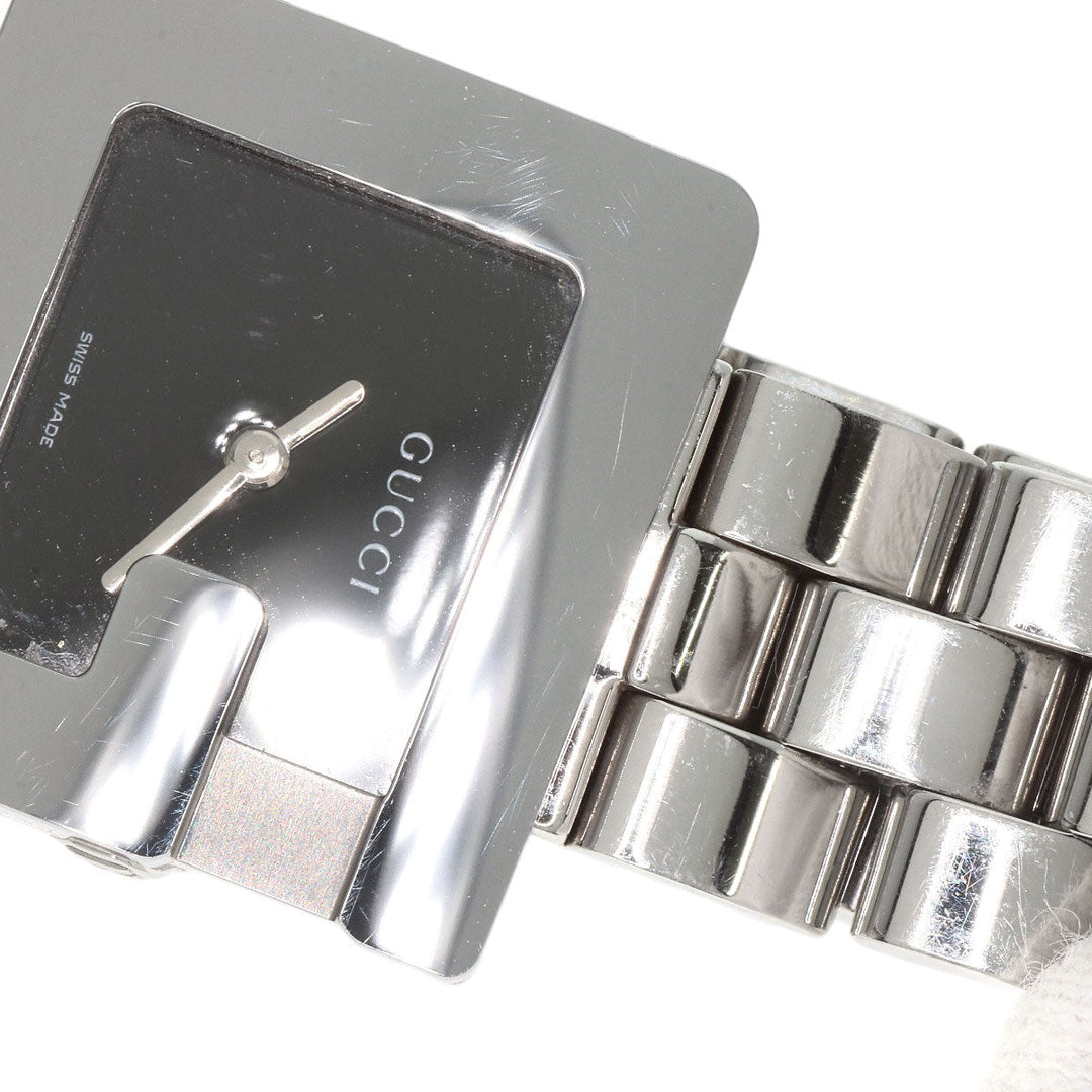 GUCCI Watches Quartz 3600L Stainless Steel , Stainless Steel Silver Square face black dial Women Used Authentic