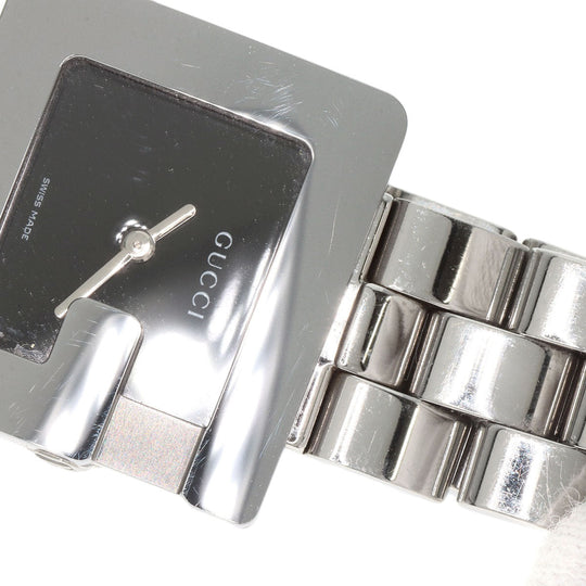 GUCCI Watches Quartz 3600L Stainless Steel , Stainless Steel Silver Square face black dial Women Used Authentic