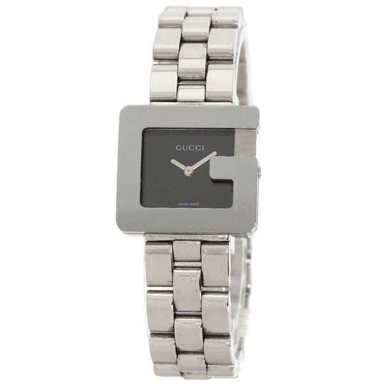 GUCCI Watches Quartz 3600L Stainless Steel , Stainless Steel Silver Square face black dial Women Used Authentic