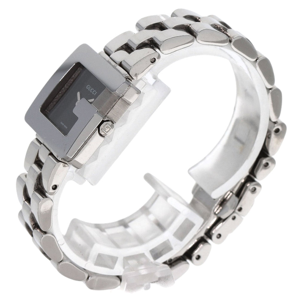GUCCI Watches Quartz 3600L Stainless Steel , Stainless Steel Silver Square face black dial Women Used Authentic