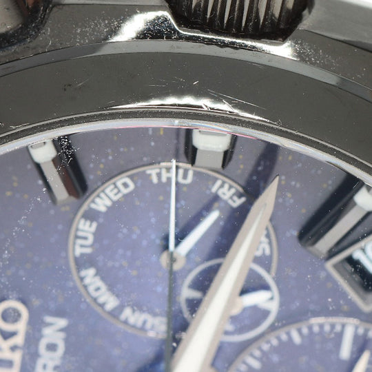 SEIKO Watches Solar Powered BXC077 5X53-0BC0 Stainless Steel , Stainless Steel black Astron dark blue dial mens Used Authentic