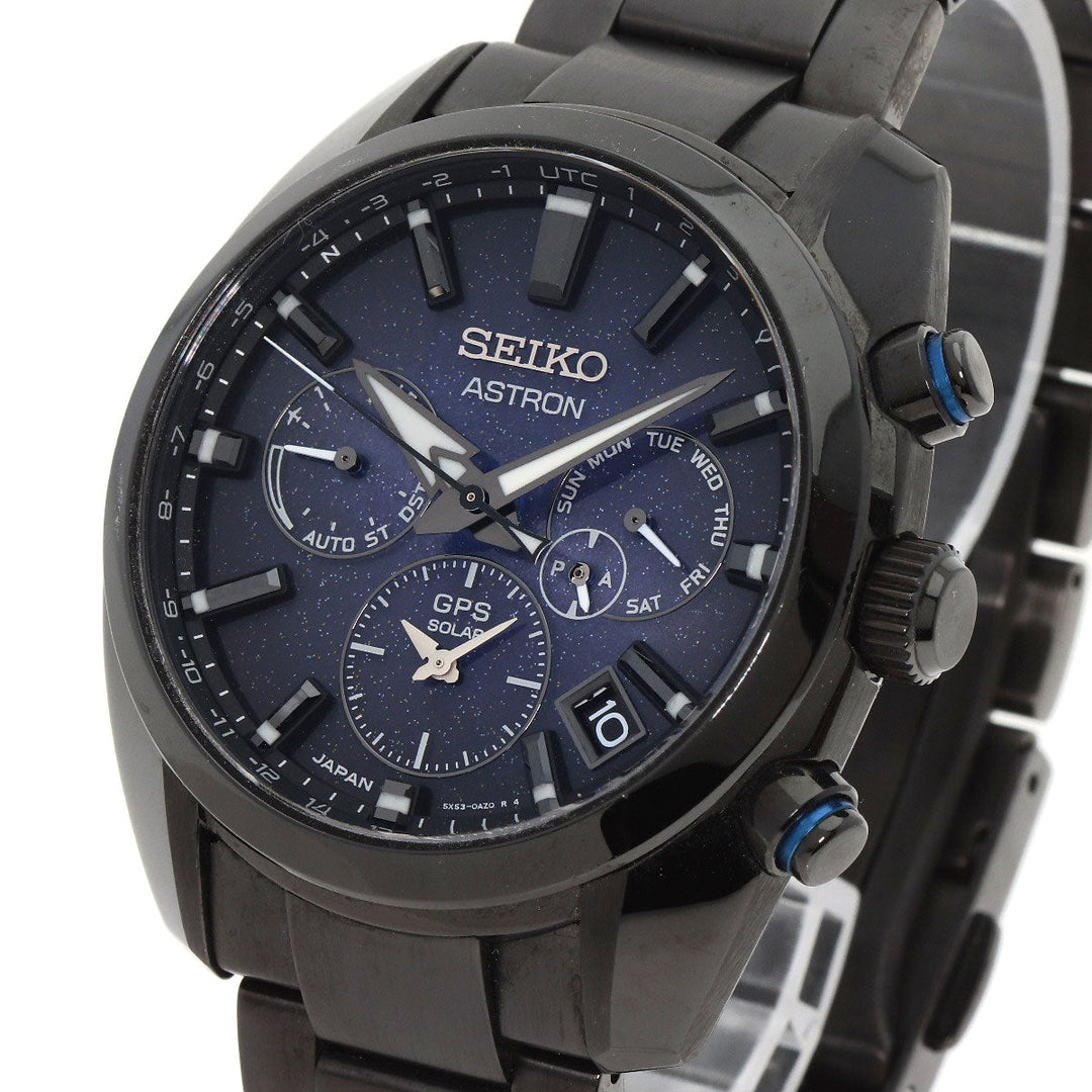 SEIKO Watches Solar Powered BXC077 5X53-0BC0 Stainless Steel , Stainless Steel black Astron dark blue dial mens Used Authentic