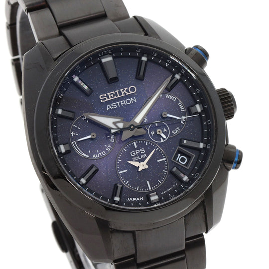 SEIKO Watches Solar Powered BXC077 5X53-0BC0 Stainless Steel , Stainless Steel black Astron dark blue dial mens Used Authentic