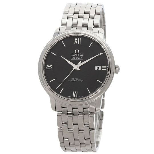 OMEGA Watches Quartz 424.10.37.20.01.001 Stainless Steel , Stainless Steel Silver De Ville Prestige Coaxial black dial mens Used Authentic